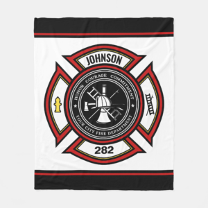 Fire Department Firefighter Badge Rescue Fleece Blanket