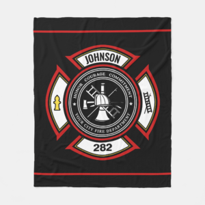 Fire Department Firefighter Badge Rescue Fleece Blanket